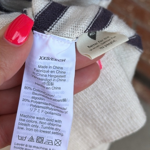 Madewell Navy and Cream Striped Open Front Cardigan Size XXS - Picture 7 of 7